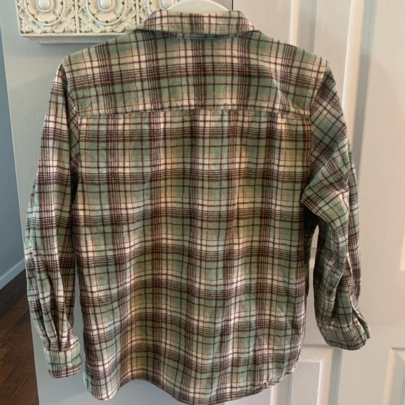 Pendleton Vintage Green and Brown Plaid Button Down 100% Wool Shirt - L - Picture 4 of 8